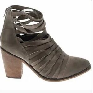 Free People Strappy Gray Ankle Boots